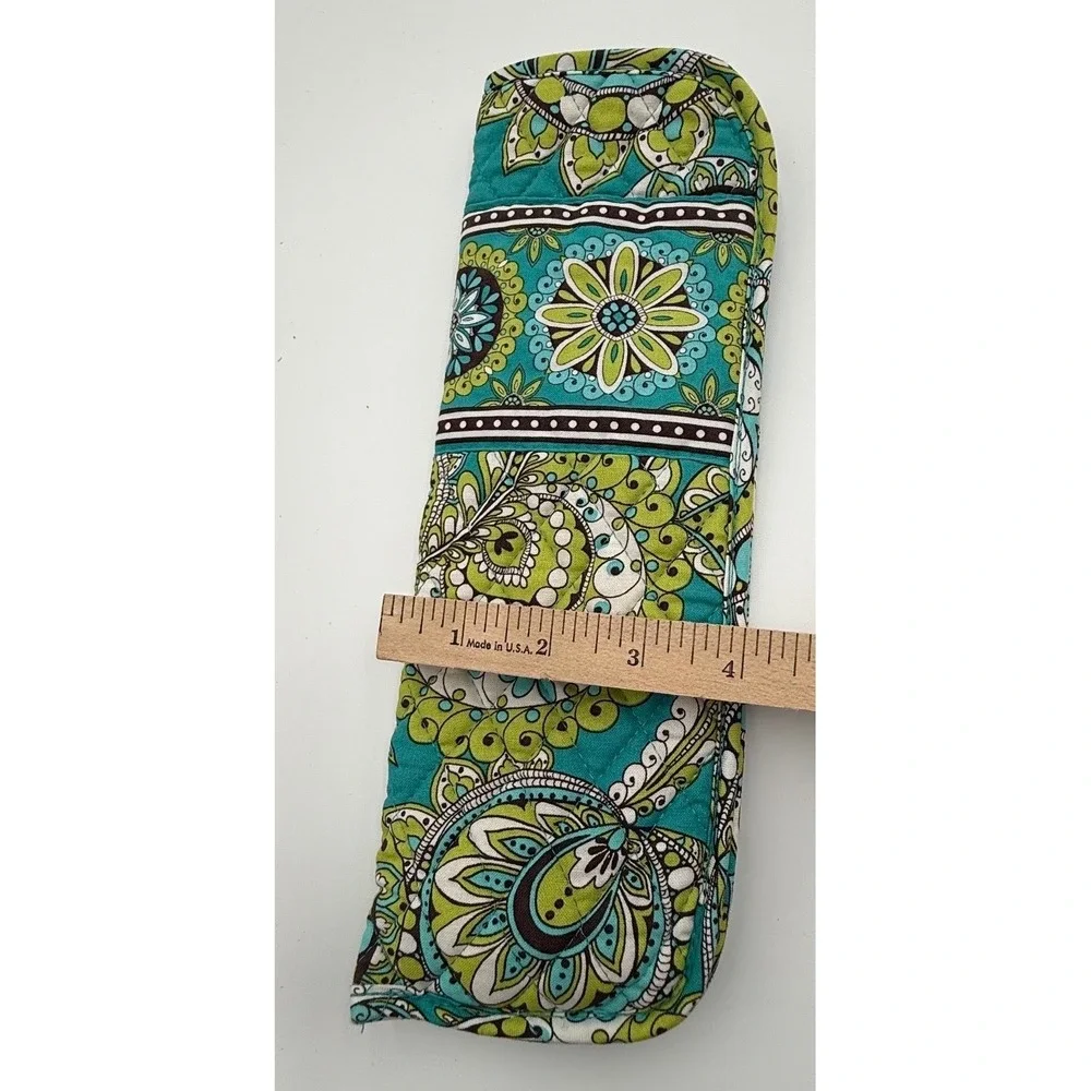 Vera Bradley Quilted Cotton Curling Iron Cover Teal Green Floral‎ Paisley USA